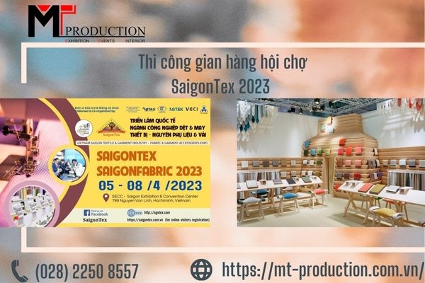 Where should the SaigonTex 2023 exhibition booth be constructed?