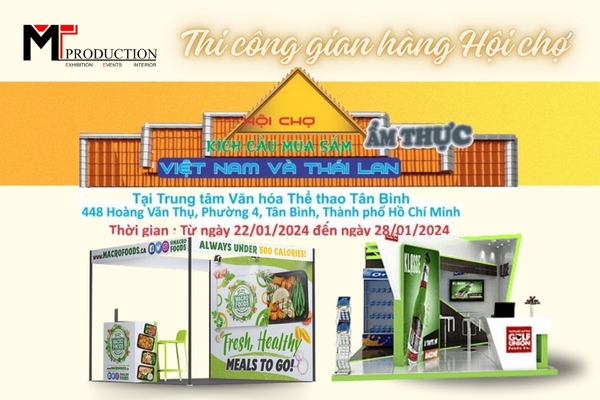 The 2024 Vietnamese - Thai Cuisine Shopping Stimulus Exhibition booth construction in Tan Binh