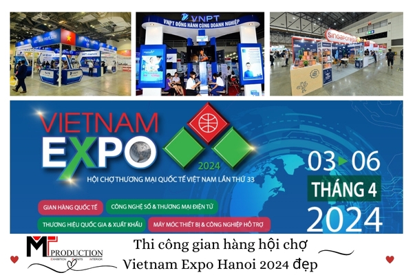 A beautiful Vietnam Expo Hanoi 2024 Exhibition booth Construction