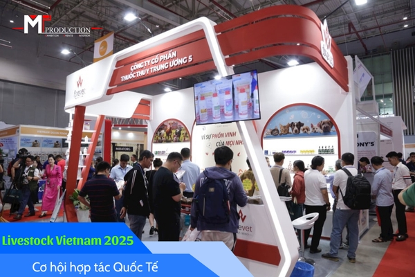 Construction of the international exhibition booth for Livestock Vietnam 2025, edition 3.
