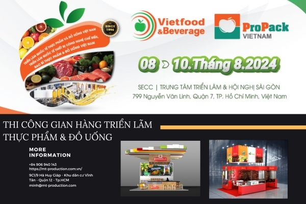 Construction of the International Food & Beverage Exhibition booth in Vietnam