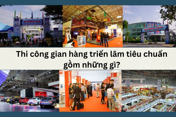 What does the standard exhibition booth construction include?