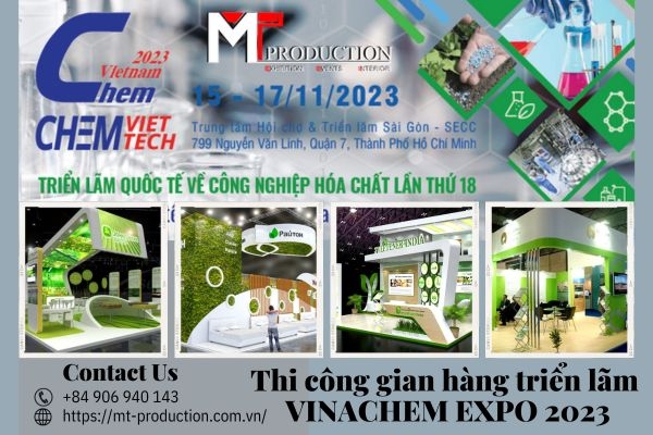 Construction elements of the VINACHEM EXPO 2023 exhibition design